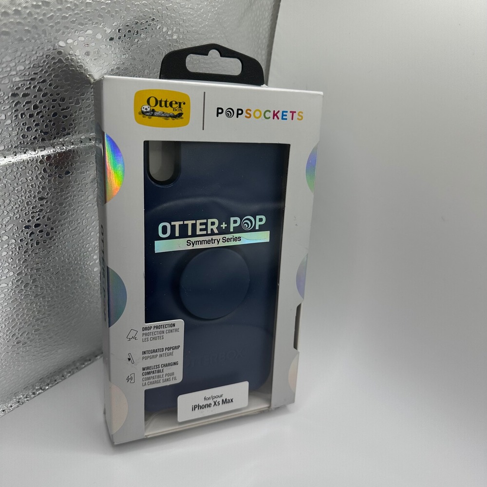 Otterbox PopSockets Symmetry Series Case iPhone Xs Max Navy Blue Integrated Grip